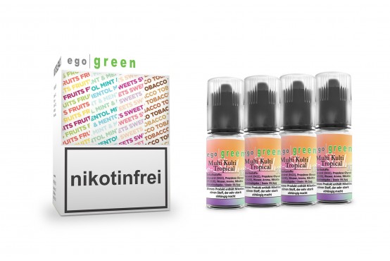 Vorteilspack e Shisha Liquid Nikotinsalz 4x10ml egogreen Multi Kulti Tropical online kaufen