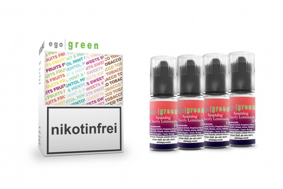 Vorteilspack 4x10ml e Shisha Liquid Nikotinsalz egogreen Sparkling Cherry-Lemonade online kaufen