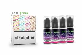 Vorteilspack 4x10ml e Shisha Liquid Nikotinsalz egogreen Mixed Black² Berry im Vape Shop kaufen
