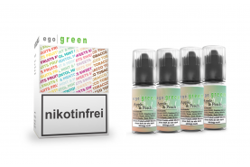 Vorteilspack 4x10ml e Shisha Liquid Nikotinsalz egogreen Apple & Peach online im Shop kaufen