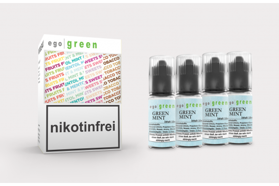 Minziges e-Liquid egogreen Green Mint im Sparpack mit 4x10ml im Vape Shop kaufen