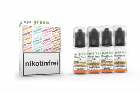 Vorteilspack 4x10ml e Shisha Liquid Nikotinsalz egogreen Miami Peach ICE im Vape Shop kaufen