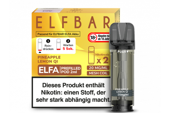 Elfbar ELFA POD System Pineapple Lemon Qi pre-filled POD's 2x2ml günstig kaufen